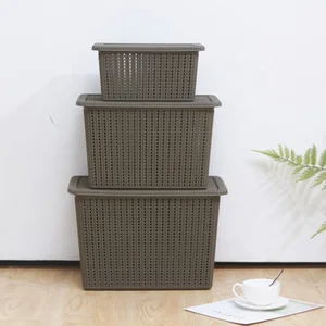 Image of Chinese factory hot selling plastic home storage box container with lid