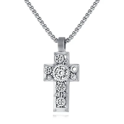 

MSYO New Ins Cross Necklace Fashion Hip Hop Gear Cross Necklace Exquisite Necklace, As shown in the picture