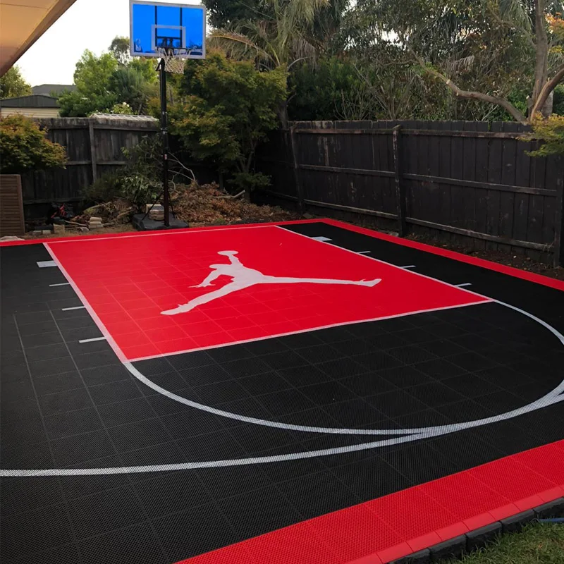 

20x20 feet DIY outdoor home game court backyard basketball court flooring surface for modular sport court interlocking tiles