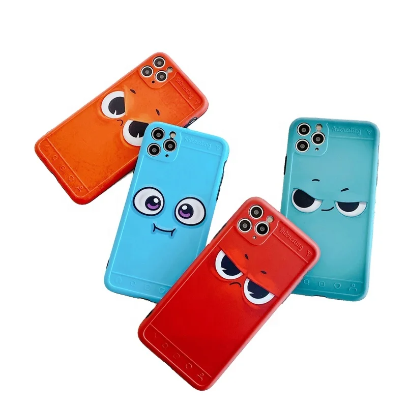 

Red and blue couple funny face tpu phone case for iPhone 11