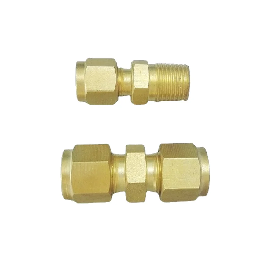 

DIN2353 Hexagon Ferrule 10mm Compression Brass Tube Fitting union for Pressure gauge