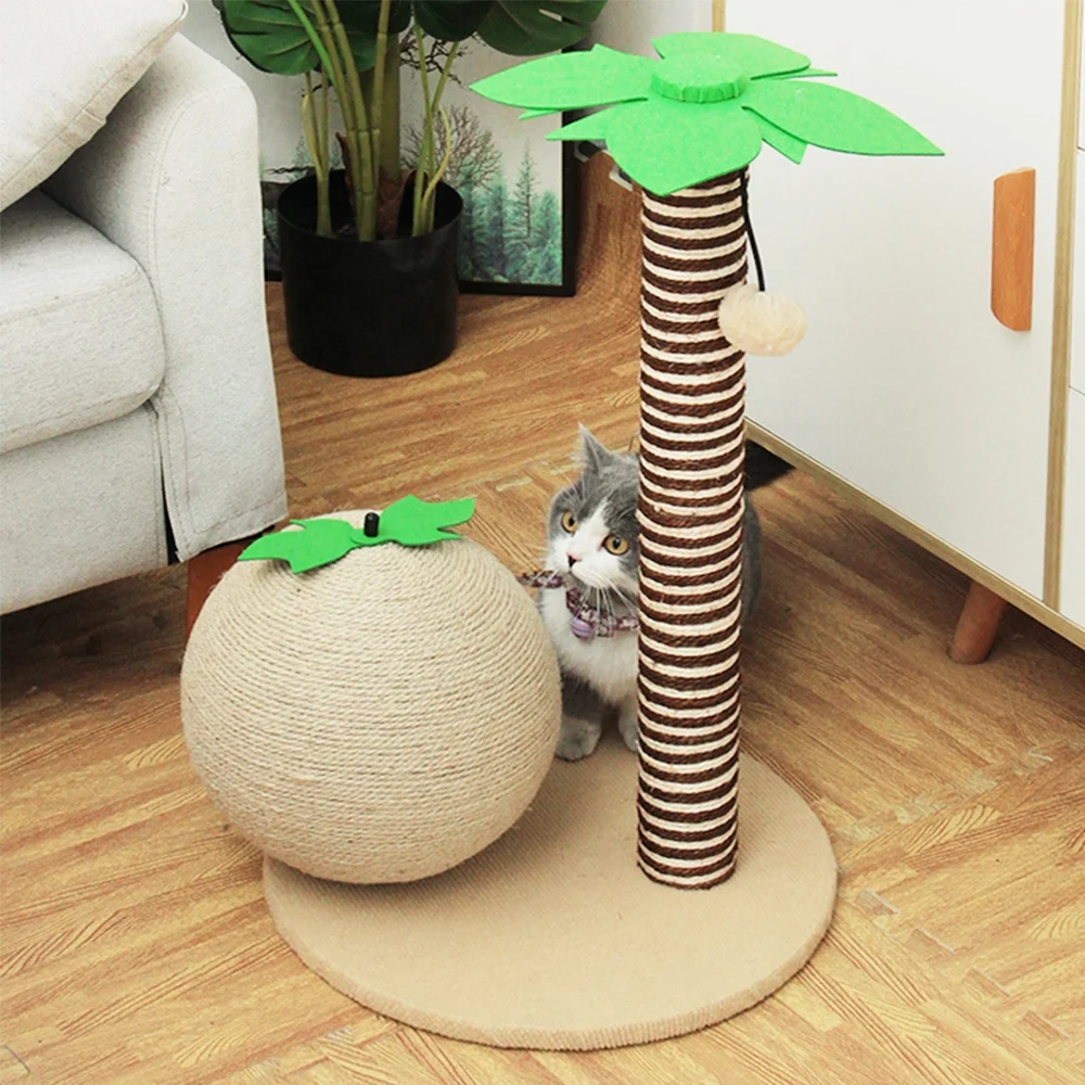 

Hot Selling Sisal Rope Coconut And Coconut Tree Cat Climbing Frame For Cat Scratch