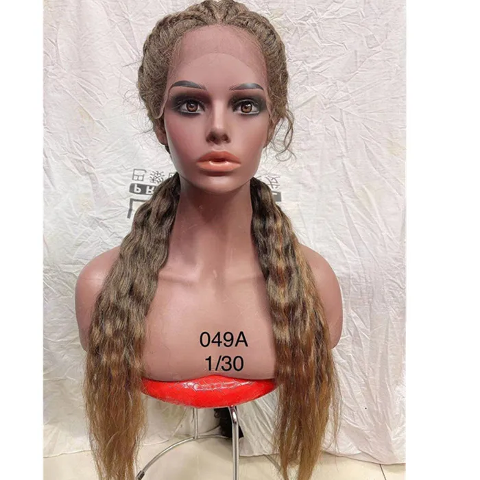 

hot selling very cheap lace synthetic wig synthetic hair wigs lace front 2 braids soft fiber wigs dropshipping