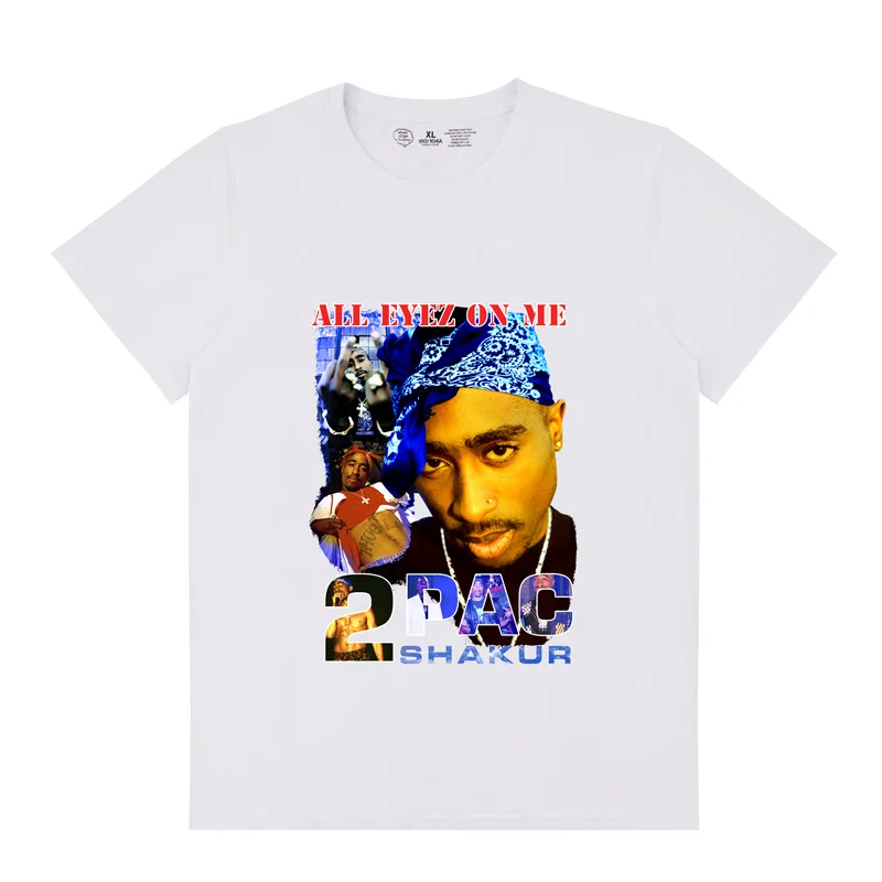 

Rapper 2pac Printing T-Shirt Summer Cotton Oversized Fashion Graphic Men Hip Hop T Shirt, Shown