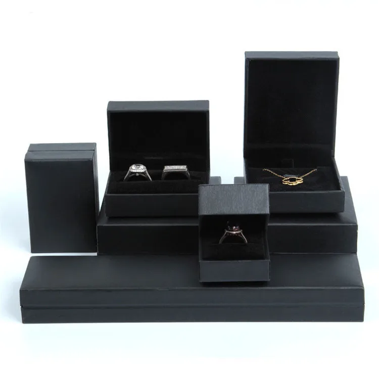 

Black Right Angle Filled Leather Paper Ring Box Right Angle Jewelry Packaging Box Set Series Jewelry Box Wholesale, Advisory service