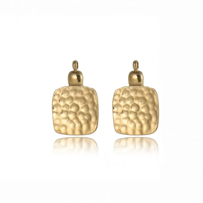 

Gold-plated stainless steel hammer pattern square necklace accessories pendant necklace female fashion simple accessories