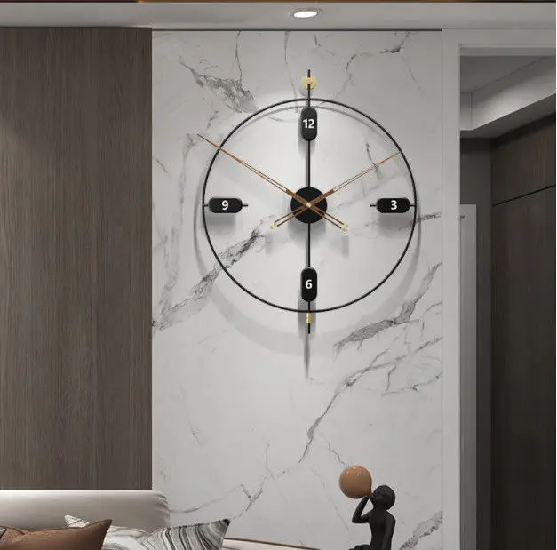 62X50cm Large Metallic Wall Art Clock Customized Home Decor Decoration Watch Living Bedroom Hallway Dropshiping DDP ROHS WEEE