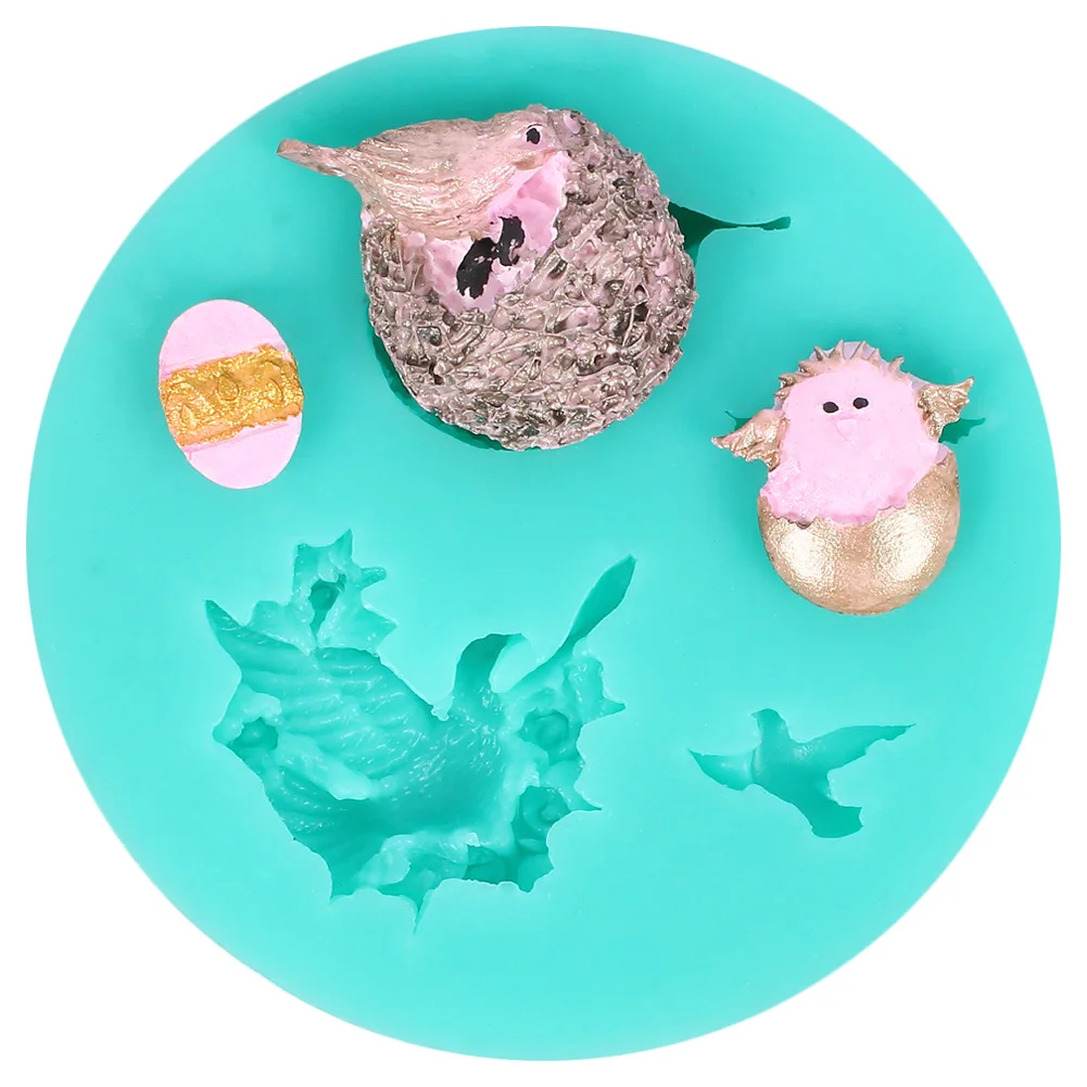 

Food grade bird nest silicone resin mold bird egg cake chocolate decoration tools, Green