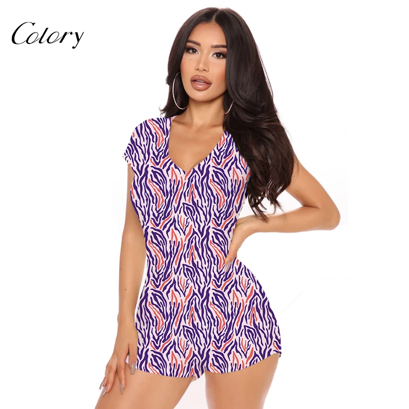 

Colory Fashion Animal Print Purple Onesie Leopard, Picture shows