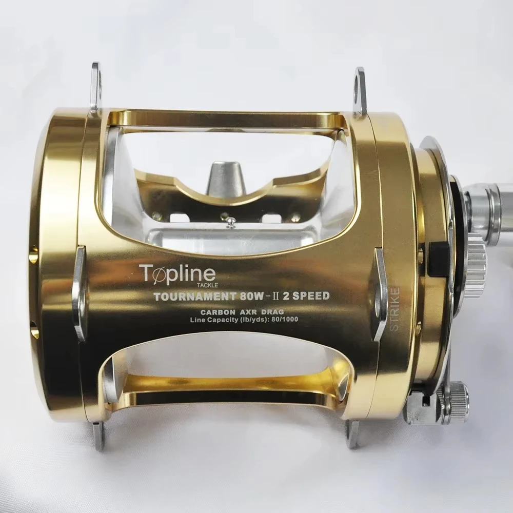Sales1 Deep Sea Fishing Trolling Reel 80W 2 Speed Marine Ocean Tuna Shark Offshore Big Game Trolling Fishing Reel Saltwater