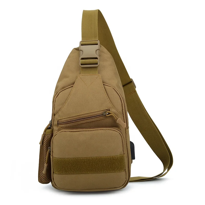 

AJOTEQPT Outdoor leisure messenger sports tactical army USB chest bag, 8 colors