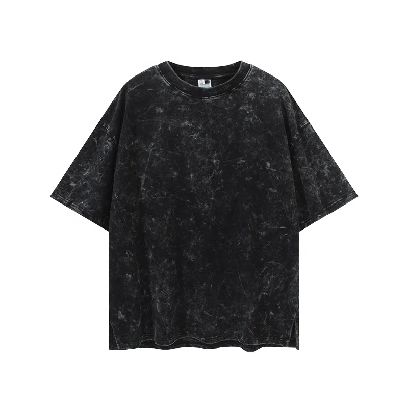

Mens clothes oversize tshirt heavyweight cotton blank acid wash t-shirt custom graphic vintage t shirt white tshirt 100% cotton, Accept customized color