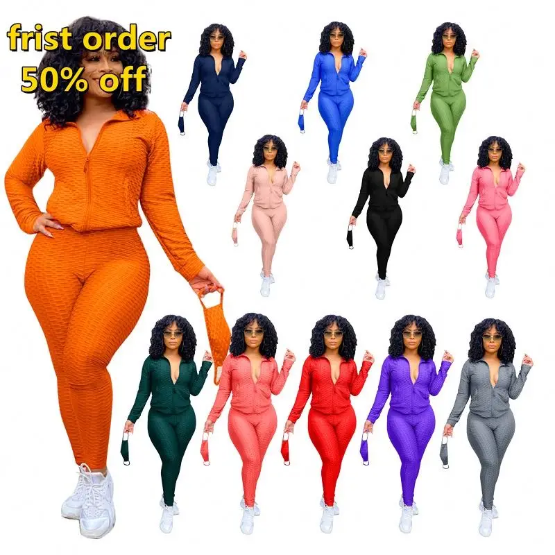

Plus Solid Breathable Yoga Sets Women Sportswear Zip Jacket Top+Leggings Tight Fitness Sports Suit Yoga Set Tracksuit for Women