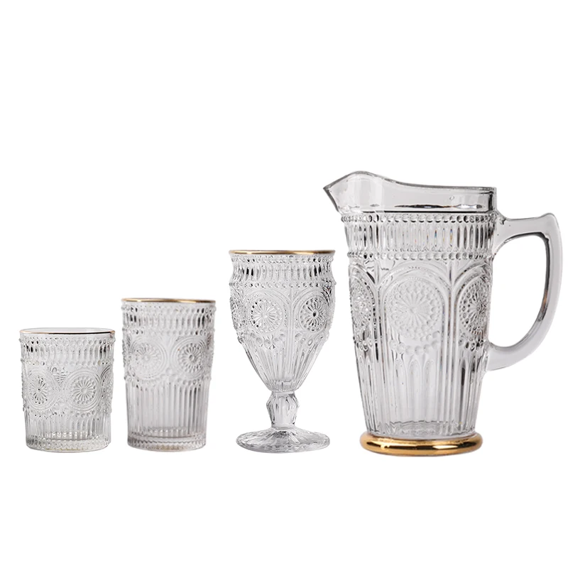 

Golden Edge Wholesale Glasses Ware Glass Designs Pressed Wine Glasses