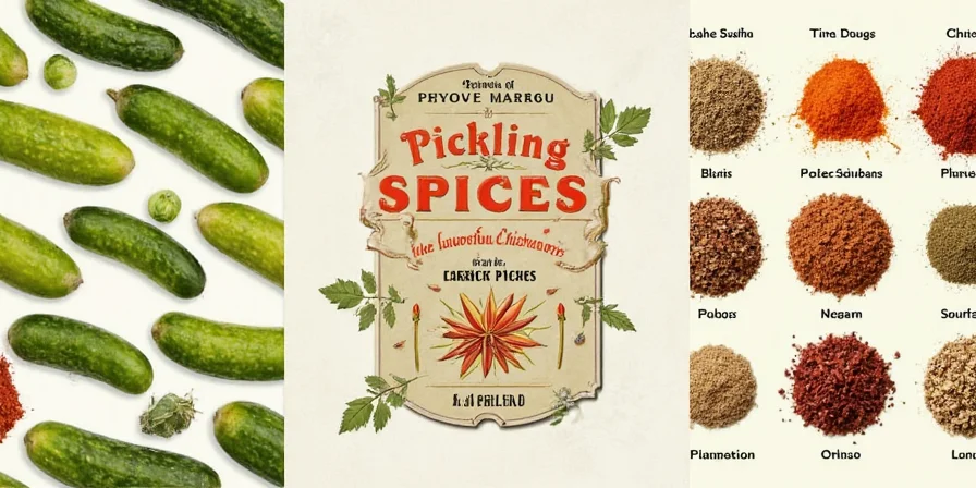 Tray displaying individual pickling spices