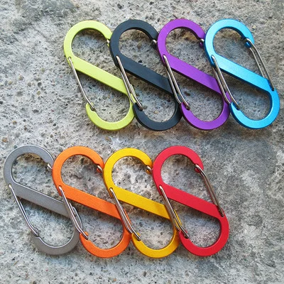 

Wholesale EDC Aluminum Alloys Carabiner Mountaineering Hook Two-Way Backpack Buckle Metal Snap Hook, Black yellow orange blue purple silver red green