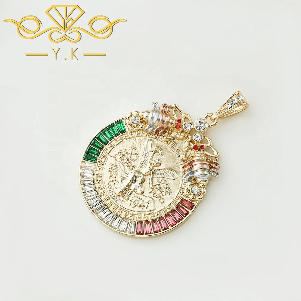 

Gold Plated Coin Centenario Mexicano Moneda 50 Pesos Pendant