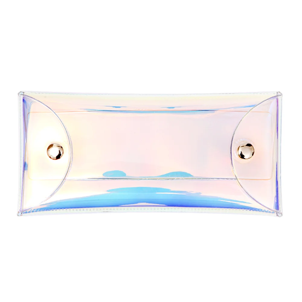 
PVC multi color transparent with double buckle pen case 