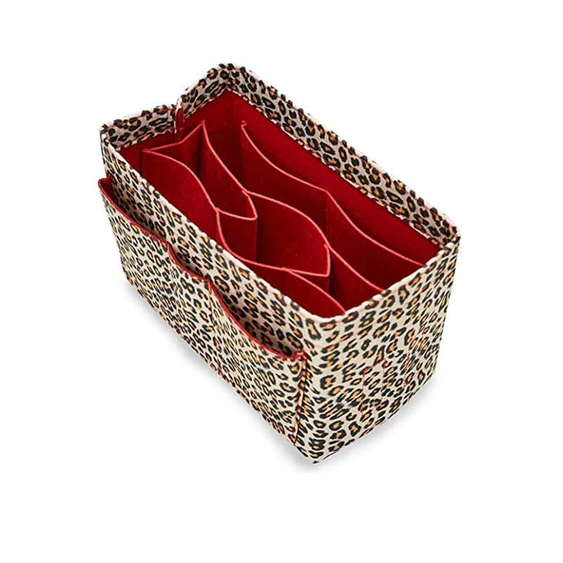 

High quality Purse Organizer Insert Felt Handbag Tote Organizer Leopard small for lv bag