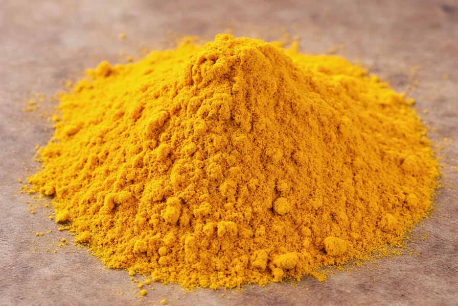 Turmeric powder in a spice jar showing its intense golden color