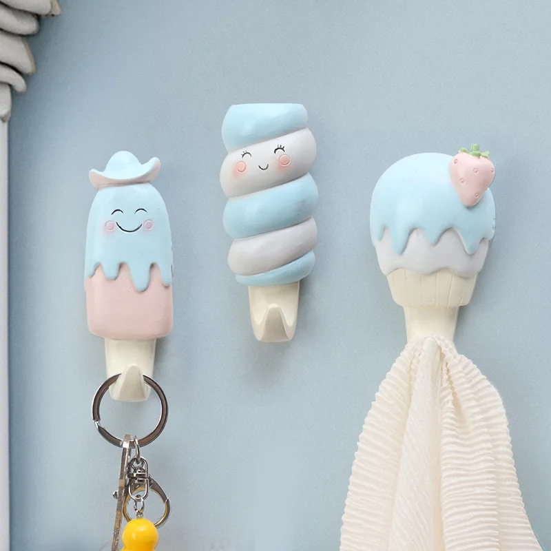 

Nordic style Clothes Mounted Coat Ice Cream Hook Kid Wall Decor Children Room Decorative Hanger Wholesale