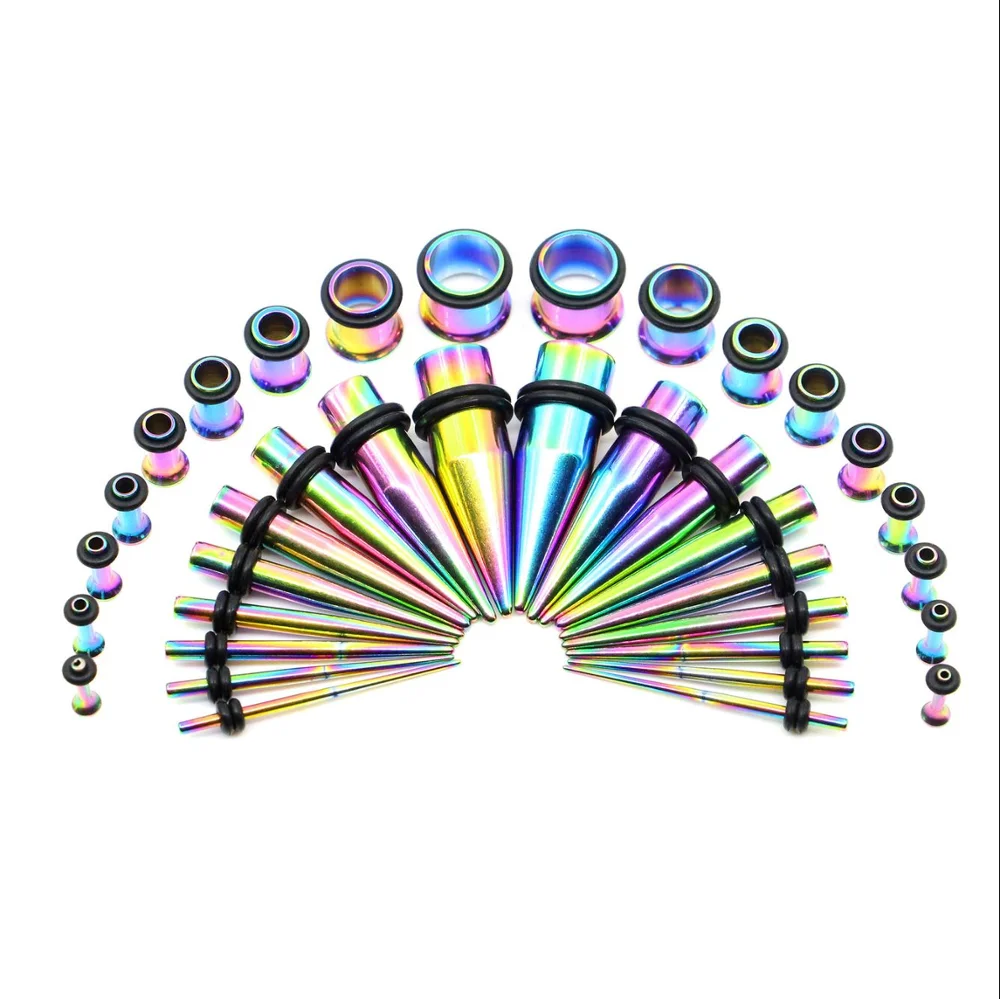 

36Pcs/Set Stainless Steel Ear Expander Piercing Taper Plugs Tunnel Kit Stretcher Gauges Body Jewelry Gift, Colors