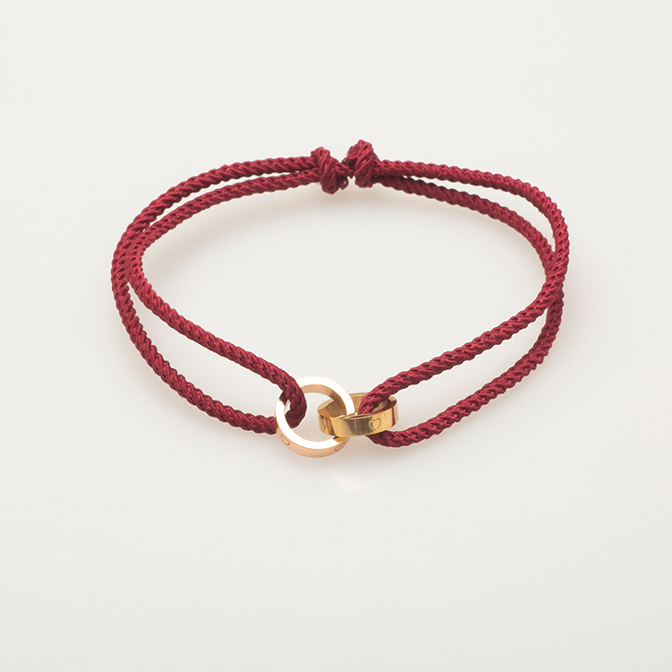 

OEM/ODM Couple Gift Souvenir Gold And More Style Options Women Rope Bracelet Bangle Stainless Steel Charm Bracelet, Red,pink,black,crimson