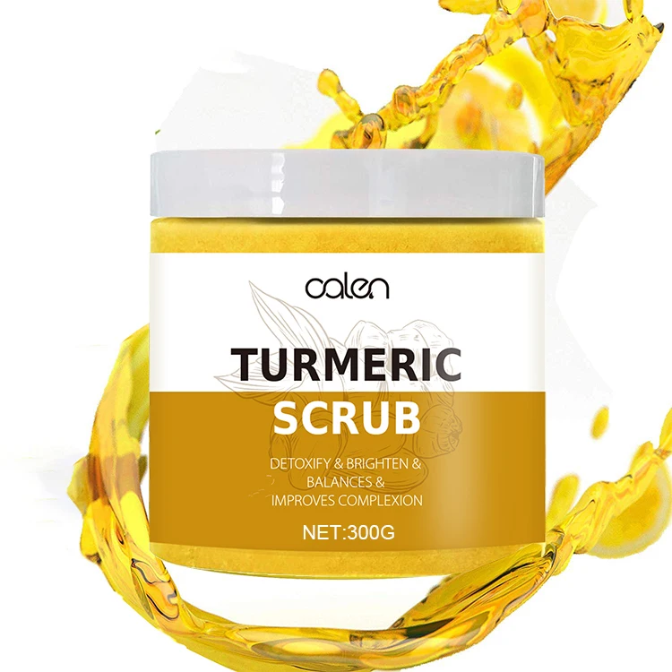 

Private Label Brightening Exfoliating Organic Face and Body Ginger Turmeric Body Scrub, Yellow