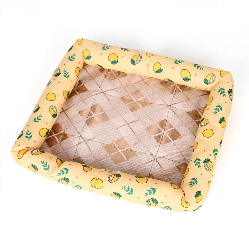 

Wholesale56*47cm Fashion Pet Supplies Summer Ice Silk Cooling Breathable Puppy Nest Dog Bed, As picture