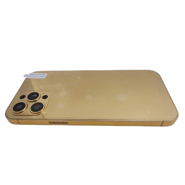 

High quality New model suitable strap back luxury phone frame for iPhone 24kt gold plated 12 pro max housing