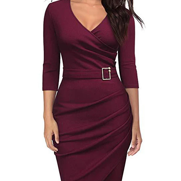 2019  autumn collection cocktail banquet dress women lady elegant office dresses women formal vestidos mujer