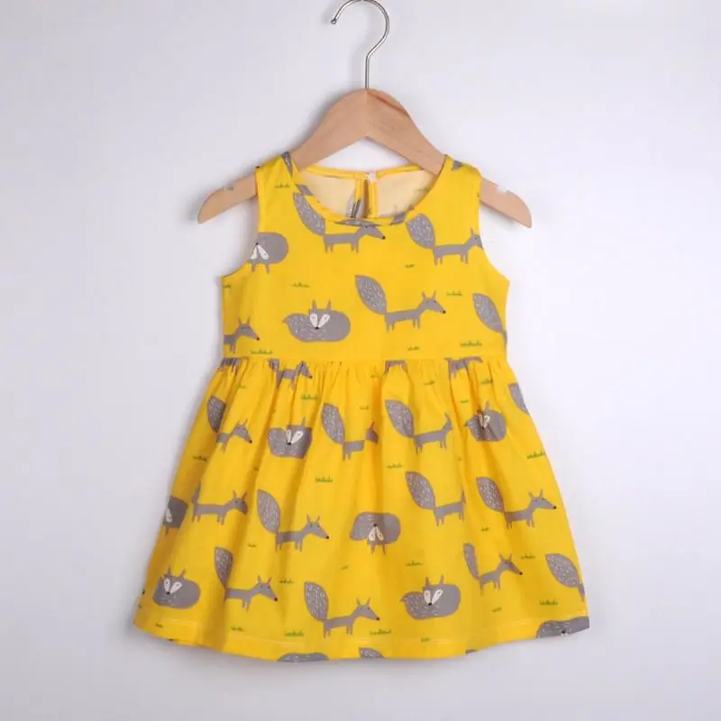 

Girls Dress Kids Toddler Little Big Girl Sleeveless Cartoon Print Casual Dress For Kids Girls