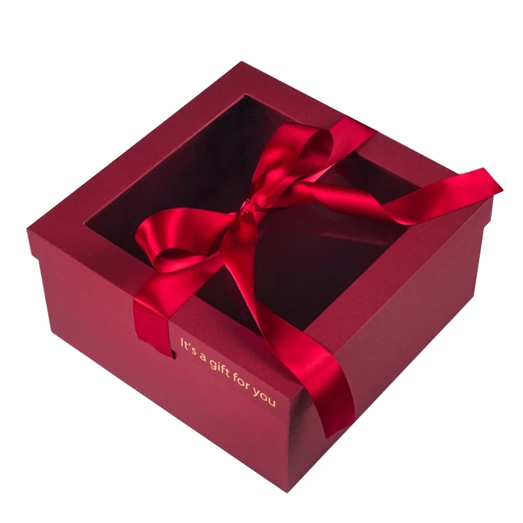 Luxury High End Custom Logo See Through Gift Packaging Box With Ribbon ...