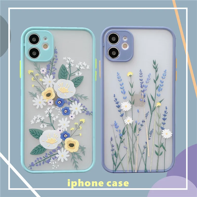 

Flower Silicone PC Case For Iphone 12 Pro Max Bumper Matte Protective Case For Iphone X XS/MAX 11, Picture
