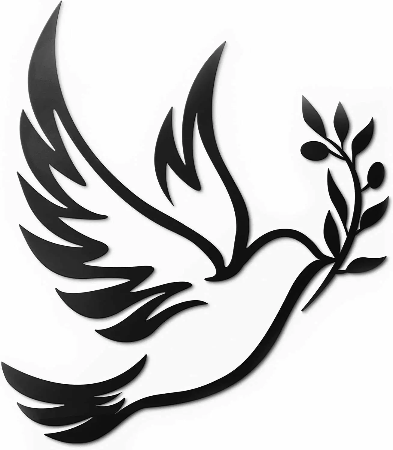 

Yinfa Dove Of Peace Olive Branch Metal Wall Art Olive Branches Peace Dove Wall Decor TY2255, Black