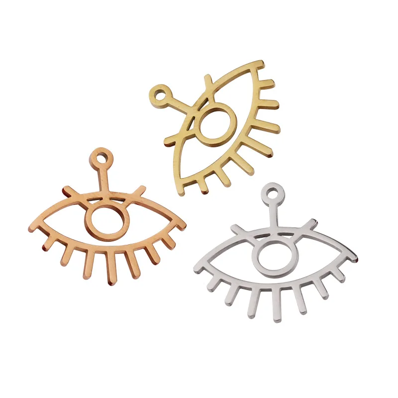 

Hobbyworker Hot Selling Simple Abstract Demon Eye Charm Pendant for Women DIY Jewelry Making Accessories, Picture