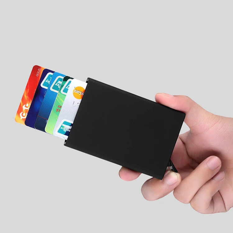 

CH021 Factory Wholesale Aluminum Metal Slim Rfid Credit Card Case Custom Mens Pop Up Card Holder