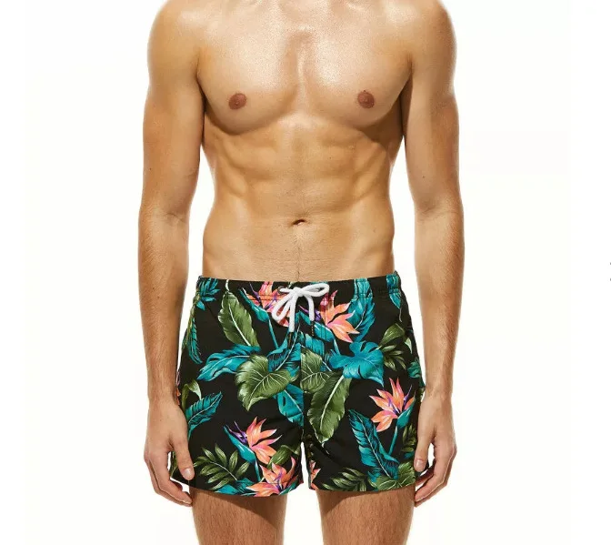 Quick dry short mens beach swim shorts plus size fashion printed waterproof swim trunks swimming bathing suits for men