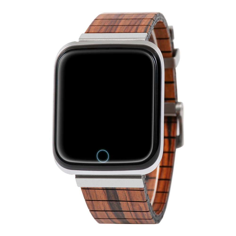 

2021 Minimalist Design Smartwatch Multi-function Bluetooth Fitness Tracker Wood reloj Smart Watch for Men and Women