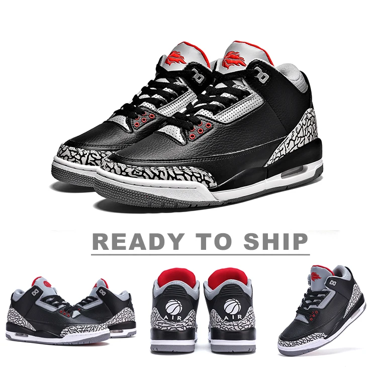 

Latest brand Air J3 Cushion high quality pre mid top outdoor retro used sport big size male men's basketball shoes