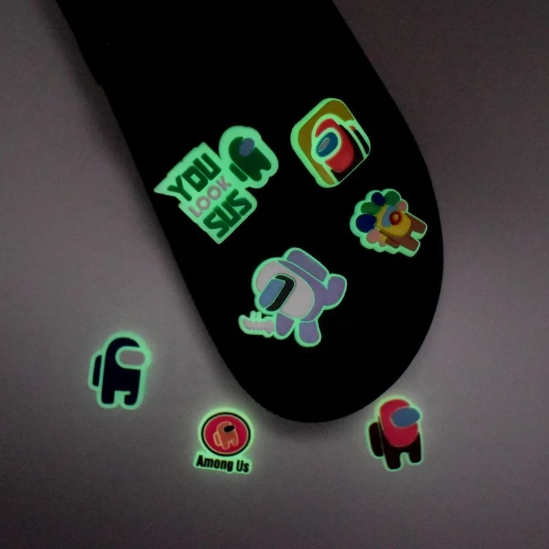 

Wholesale Glow in Dark Among Us Shoe Charms Bling Shoe Accessories, As picture