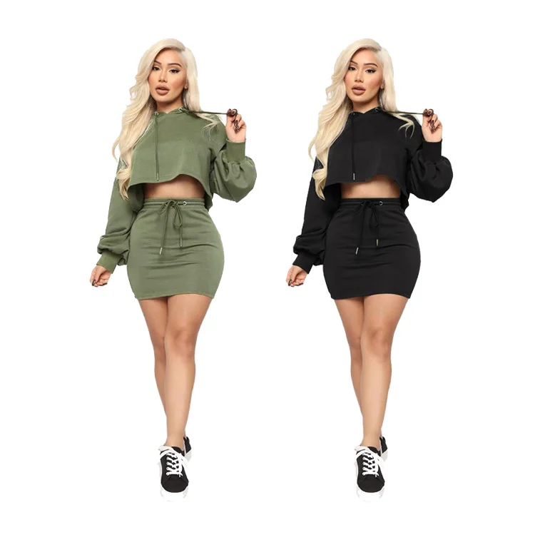C91488 Trendy two piece skirt set long sleeve women party clothing 2020