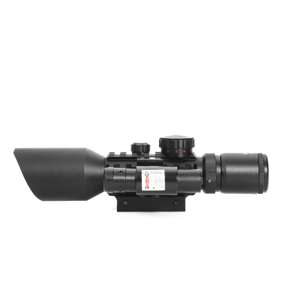 

Tactical Optics Sight M9 3-10x42EG Illuminated Riflescope Red Dot With Red Laser, Black