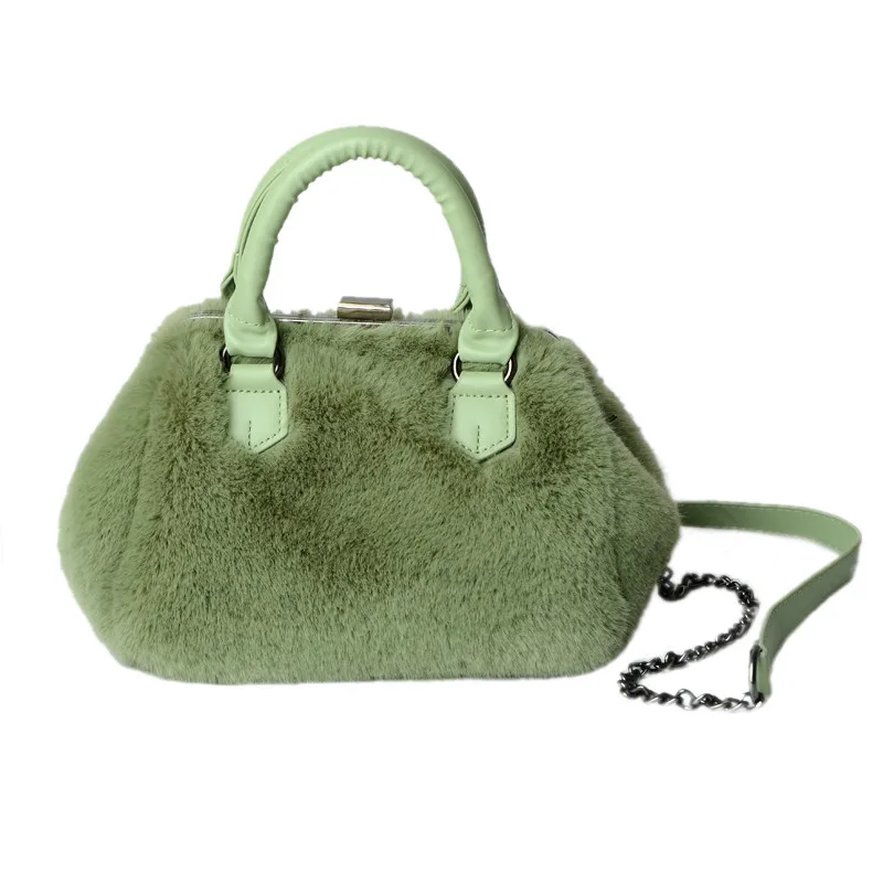 

Jtfur The new 2020 fashion faux mink fur style plush with a clutch in the hand handbag, Customized color