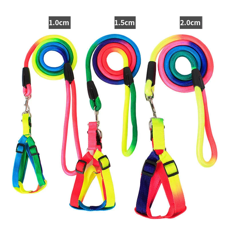 

High quality pet products manufacturer colourful designer dog harness and collar leash luxury set