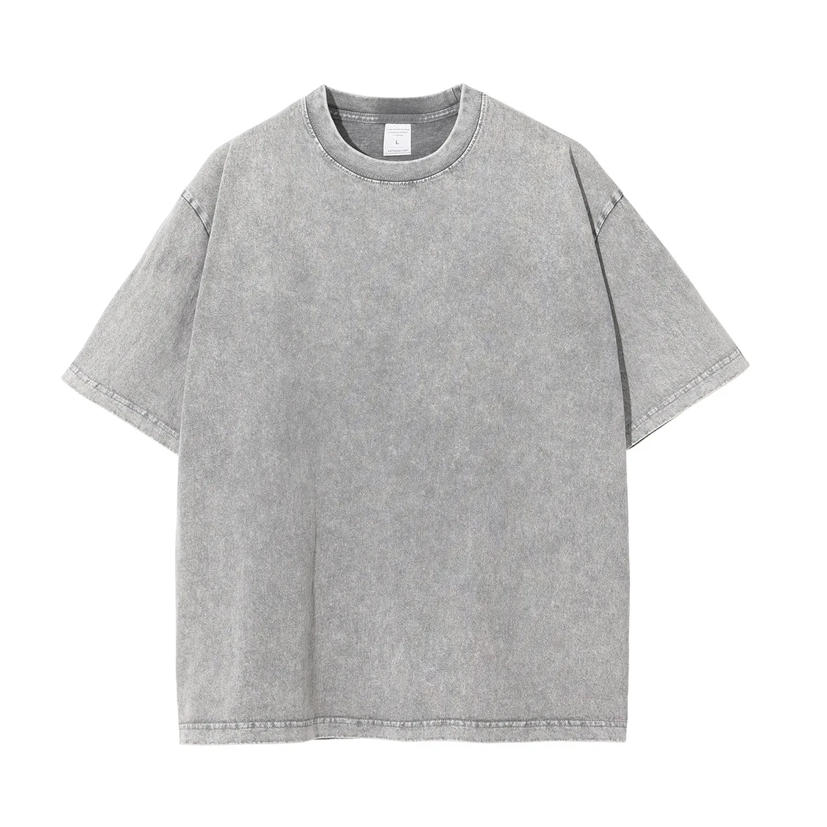 Distressed Stone Washed Acid Wash Cotton T-Shirt Crew Neck Plus Size Short Sleeve Top Tee Casual Vintage for Men