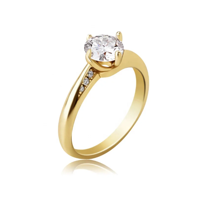 

14k White Gold Moissanite Solitaire 925 Silver Engagement Ring