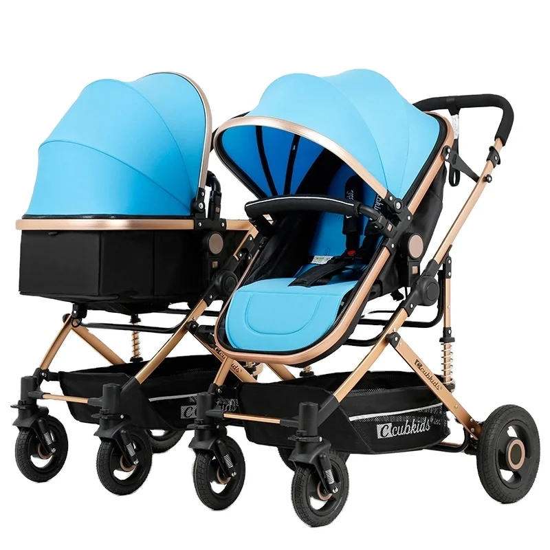 

low price comfortable twin baby stroller, Black ,pink,blue grey