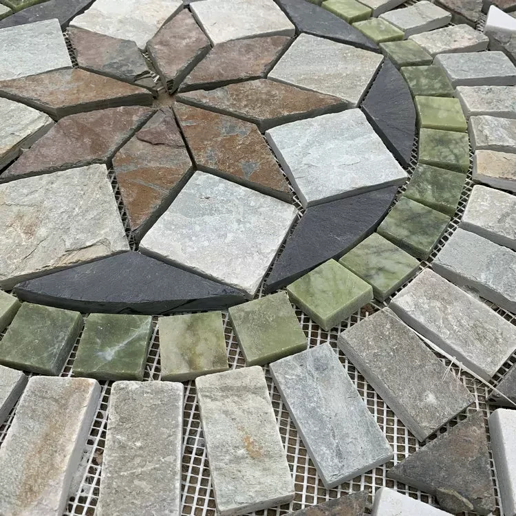 Natural Garden Flagstone Design Paving Tiles For Home Yard Circle Stone