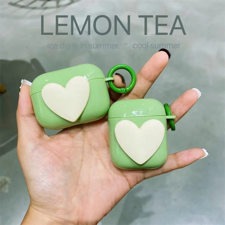 

Fashion Luxury Cute Girl Candy Green Heart Design Soft Tpu Case de for Airpods 1 2 and Pro for Air pods 1 2 3